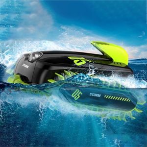  ماشین کنترلی تانک دوزیست آب و خاک سبز Amphibious Car Waterproof Remote Control 1:16 -اسباب بازی